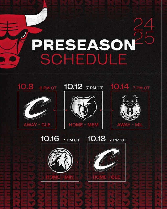 Chicago Bulls Preseason Schedule Dates Times Opponents On Tap