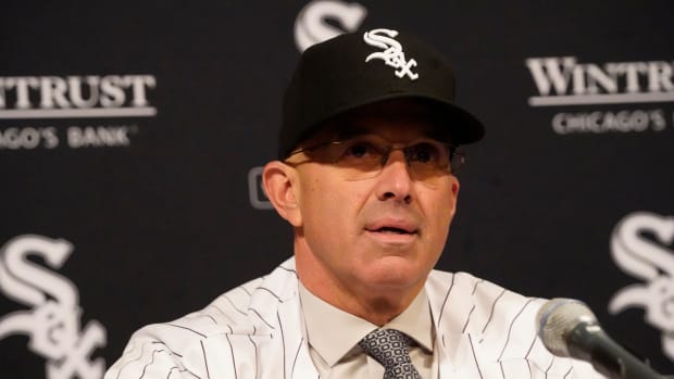 Nov 3, 2022; Chicago, Il, USA; Chicago White Sox new manager Pedro Grifol during a press conference at Guaranteed Rate Field.