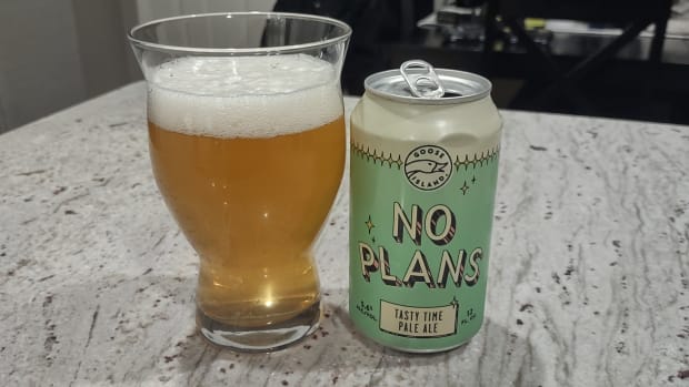 Goose Island No Plans Tasty Time Pale Ale can with the beer poured into a glass next to it