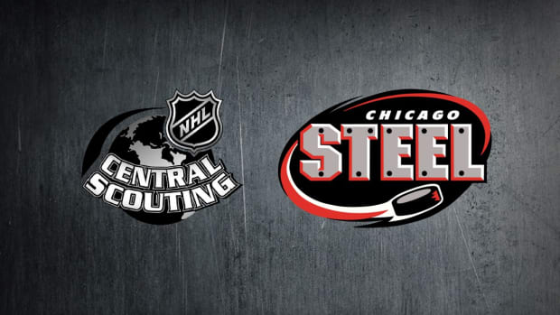 NHL Central Scouting and Chicago Steel logos side-by-side