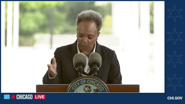 Lori Lightfoot Chicago Bears Soldier Field Press Conference