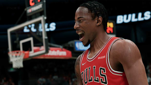 Chicago Bulls forward DeMar DeRozan depicted in the NBA 2K23 trailer