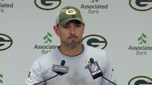 Green Bay Packers head coach Matt LaFleur holds a press conference ahead of a Week 2 matchup with the Chicago Bears.