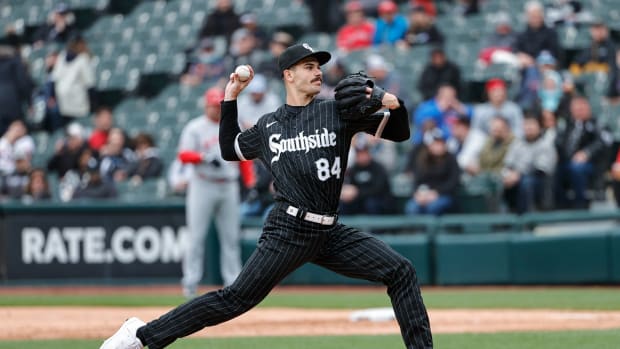 May 2, 2022; Chicago, Illinois, USA; Chicago White Sox starting pitcher Dylan Cease (84) delivers against the Los Angeles Angels during the third inning at Guaranteed Rate Field.