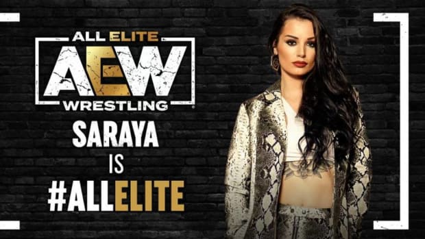 AEW announcement of Saraya signing with the company