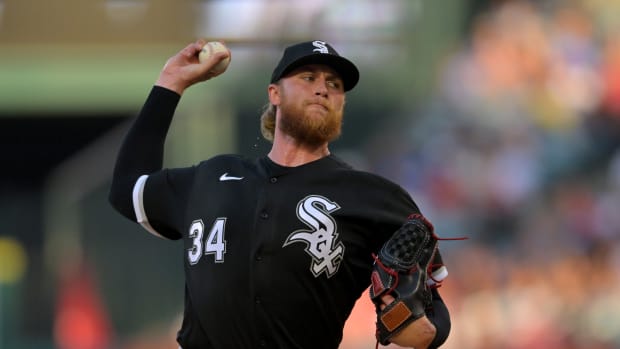 Jun 29, 2022; Anaheim, California, USA; Chicago White Sox starting pitcher Michael Kopech (34) throws to the plate in the first inning against the Los Angeles Angels at Angel Stadium.