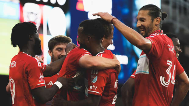 Chicago Fire celebrate Tom Barlow's goal. Mandatory Credit: Chicago Fire FC