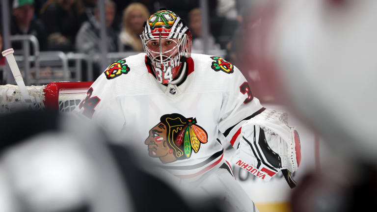 Petr Mrazek Shows Out But Blackhawks Fall to Kings in Dying Seconds of OT