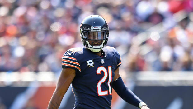 Sep 10, 2017; Chicago, IL, USA; Chicago Bears defensive back Quintin Demps (21) looks on during a game against the Atlanta Falcons at Soldier Field.