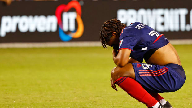 Sep 17, 2022; Chicago, Illinois, USA; Chicago Fire defender Andre Reynolds II (36) reacts after the game against Charlotte FC at Soldier Field.