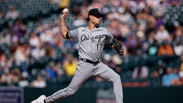 Jul 27, 2022; Denver, Colorado, USA; Chicago White Sox relief pitcher Joe Kelly (17) pitches in the eighth inning against the Colorado Rockies at Coors Field.