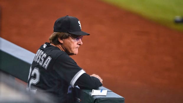 Aug 7, 2022; Arlington, Texas, USA; Chicago White Sox manager Tony La Russa (22) before the game between the Texas Rangers and the Chicago White Sox at Globe Life Field. Mandatory Credit: Jerome Miron-USA TODAY Sports