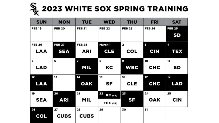 Chicago White Sox Release 2023 Spring Training Schedule