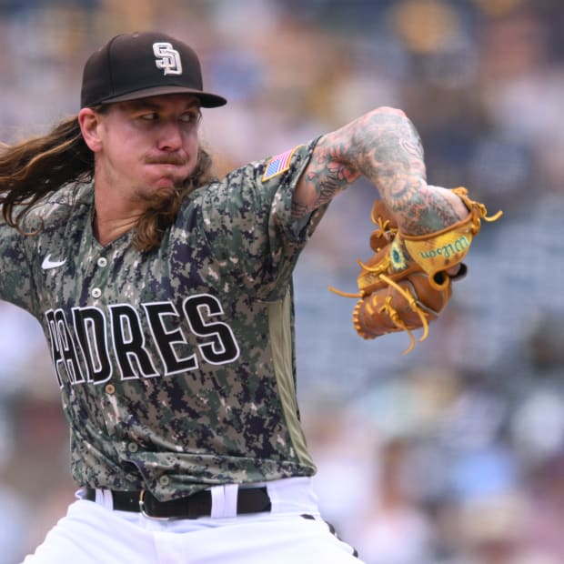 Jul 17, 2022; San Diego, California, USA; San Diego Padres starting pitcher Mike Clevinger (52) throws a pitch against the Arizona Diamondbacks during the first inning at Petco Park.