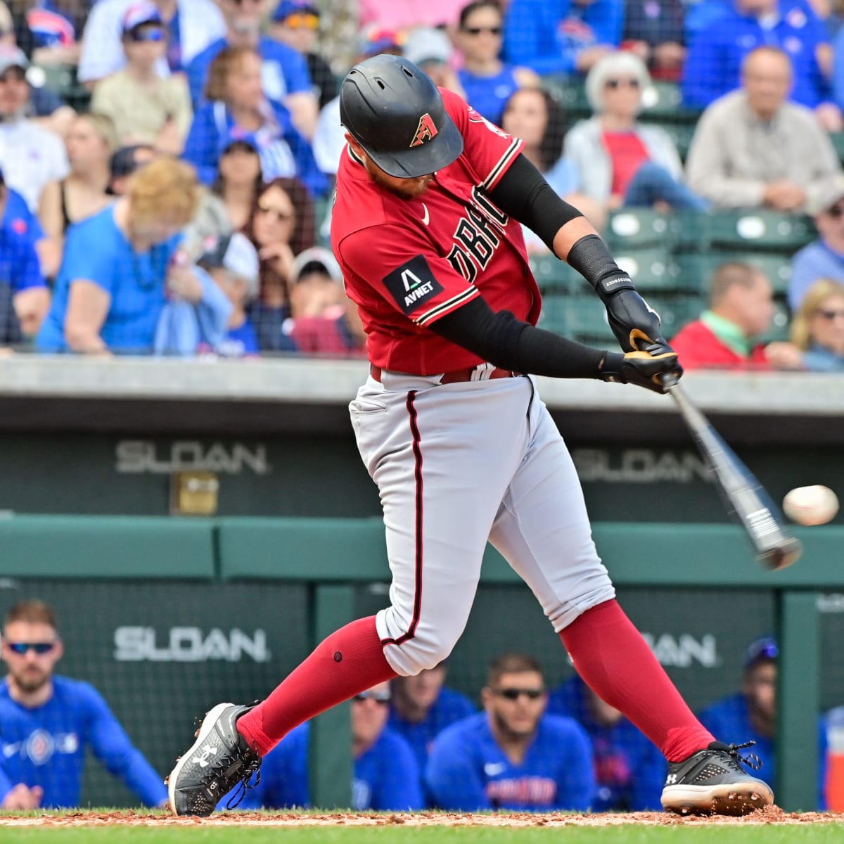 Detail view of the hair of Arizona Diamondbacks designated hitter