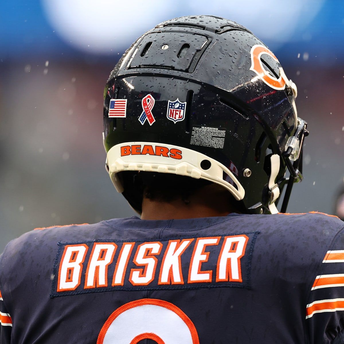 Chicago Bears safety Jaquan Brisker (9) and safety Eddie Jackson