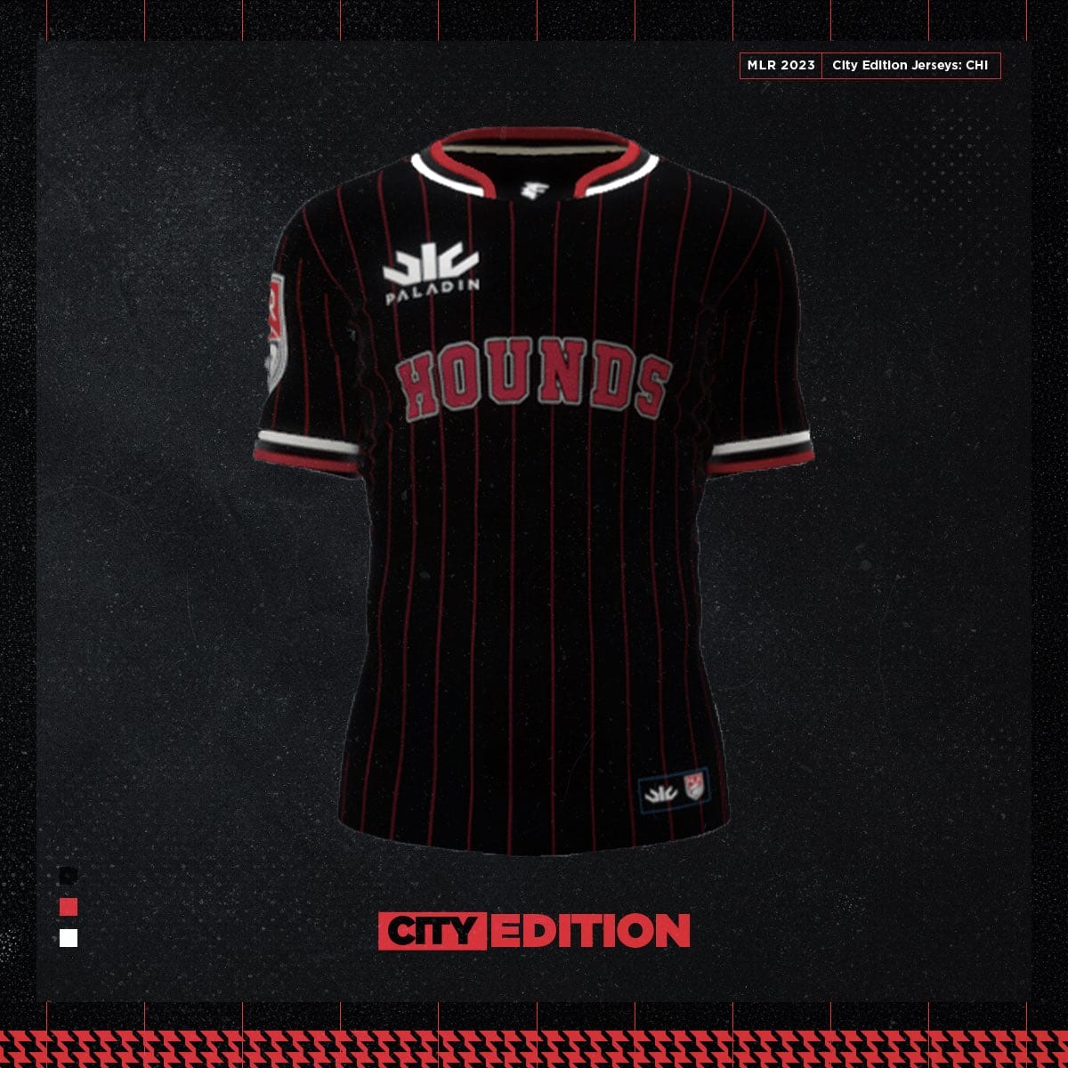 black and red pinstripe bulls jersey