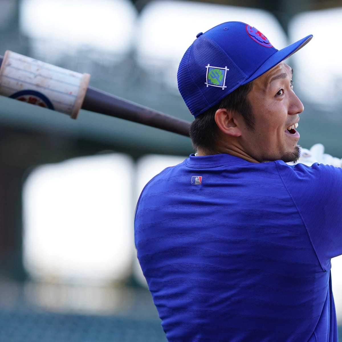 Newly acquired Chicago Cubs outfielder Seiya Suzuki takes live batting  practice during a spring training baseball