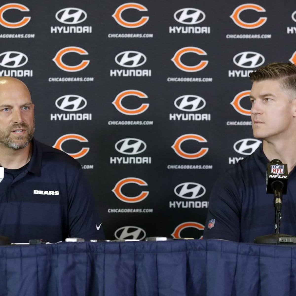 Chicago Bears head coach Matt Nagy, GM Ryan Pace surprise players