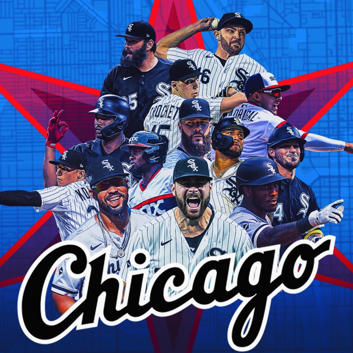 Chicago Sports Teams Poster, Chicago Cubs Bulls Blackhawks White Sox, Bears