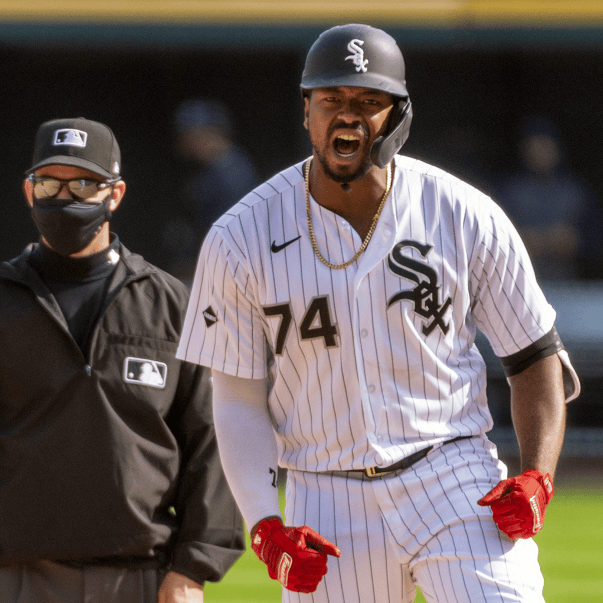 This is a 2023 photo of Eloy Jimenez of the Chicago White Sox baseball  team. This image reflects the Chicago White Sox active roster as of  Wednesday, Feb. 23, 2023, when this