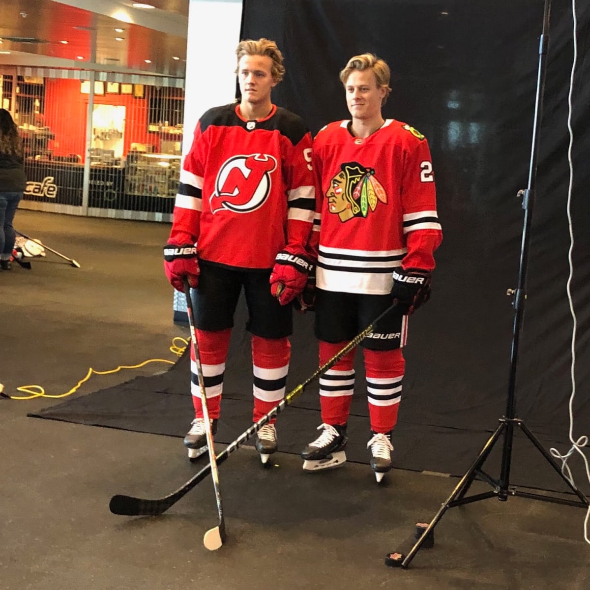 Blackhawks jersey with 2024 strings