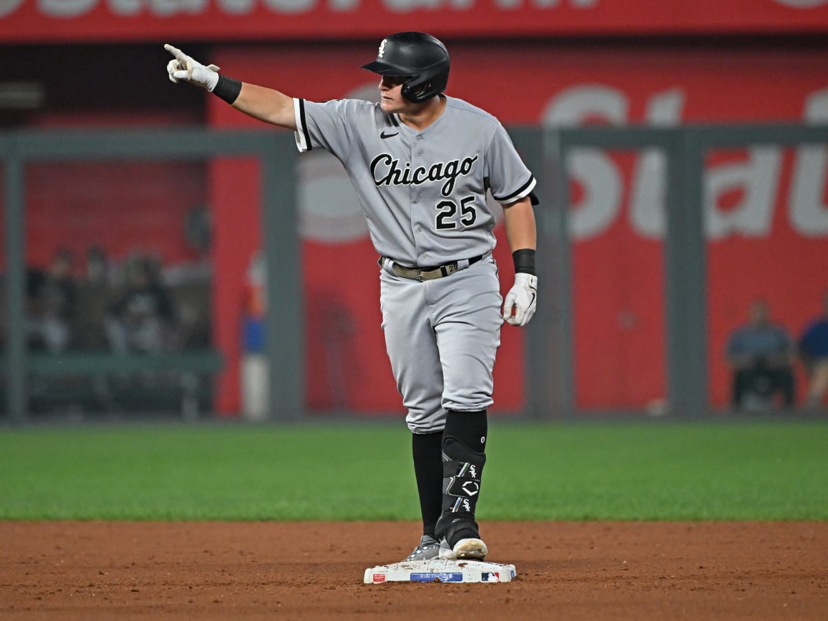 Aaron Bummer of the Chicago White Sox reacts after the double play