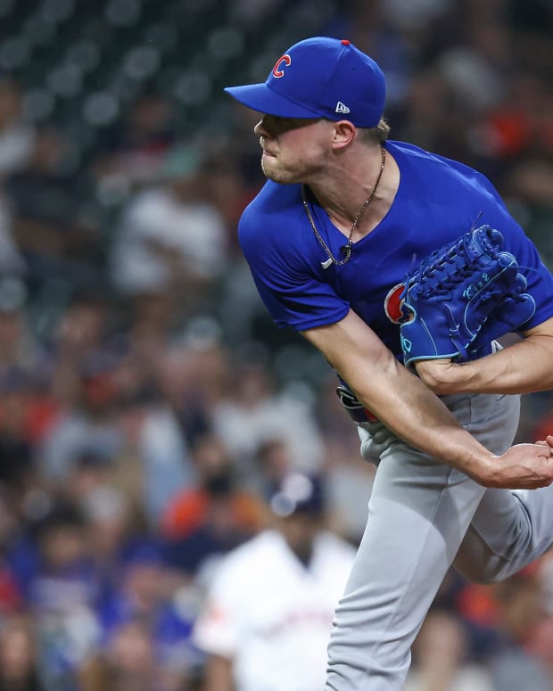 Houston Astros relief pitcher Parker Mushinski delivers during the