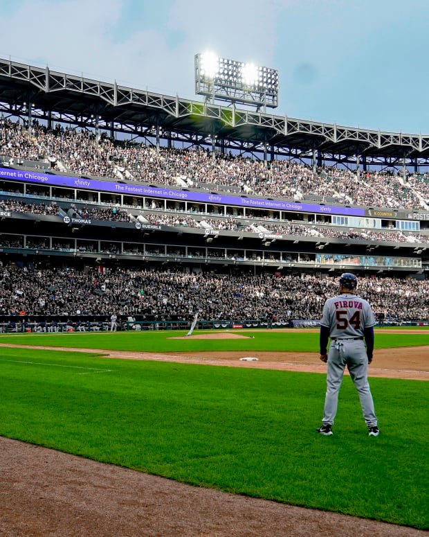 Oct 12, 2021; Chicago, Illinois, USA; A general view as the sun comes out during the eighth inning in game four of the 2021 ALDS between the Chicago White Sox and the Houston Astros at Guaranteed Rate Field.
