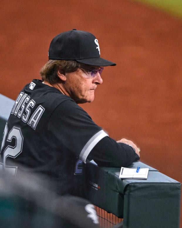 Aug 7, 2022; Arlington, Texas, USA; Chicago White Sox manager Tony La Russa (22) before the game between the Texas Rangers and the Chicago White Sox at Globe Life Field. Mandatory Credit: Jerome Miron-USA TODAY Sports