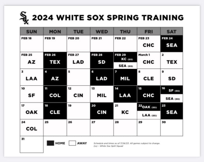 White Sox Schedule Chicago 2025 Calendar Jemima Chloette