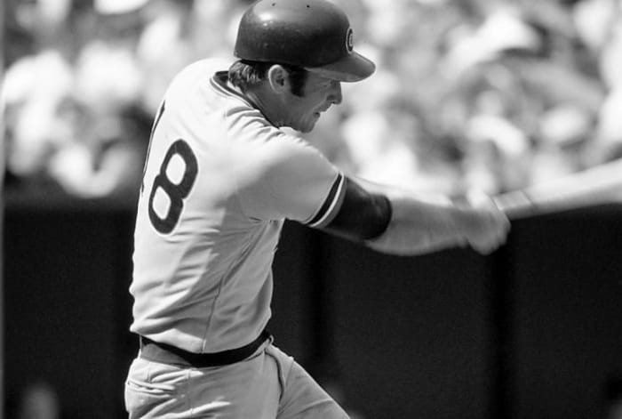 CINCINNATI, OH - CIRCA 1972: Second baseman Glenn Beckert #18 of the Chicago Cubs at bat during a game in 1972 against the Cincinnati Reds at Riverfront Stadium in Cincinnati, OH. Glenn Beckert played for 12 years with 2 different teams and was a 4-time All-Star. (Photo by: 1972 SPX/Diamond Images via Getty Images)