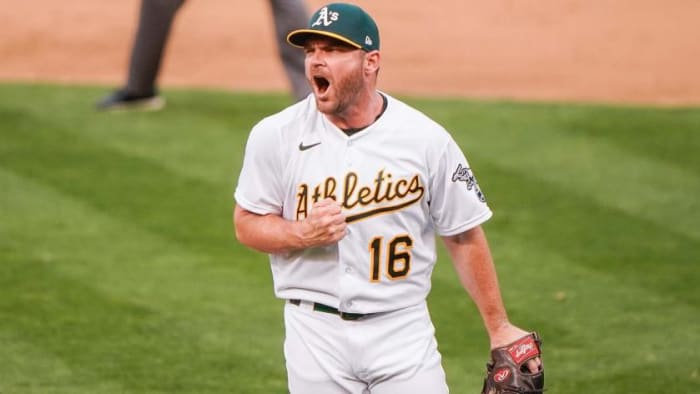Hendriks received one fourth-place vote and three fifth-place votes in the 2020 AL Cy Young Award race. (Photo: Stan Szeto/USA TODAY Sports)