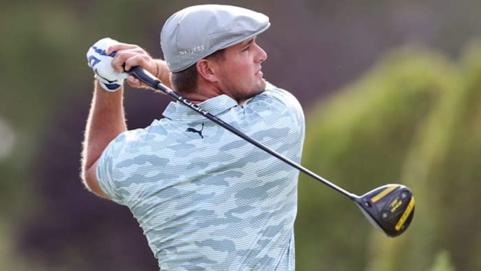 Bryson DeChambeau is the favorite to win the 2021 Masters Tournament.Credit: Matthew Stockman/Getty Images