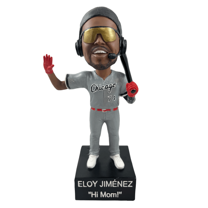 The Chicago White Sox Eloy Jimenez "Hi Mom" Talking Bobblehead giveaway for Saturday, May 13 vs. the Houston Astros