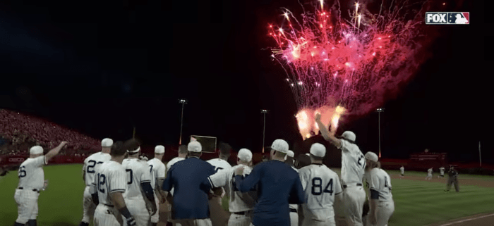 Tim Anderson hits a walk-off Home Run to defeat the New York Yankees at the first Field of Dreams game on 8/12/21Photo: FOX