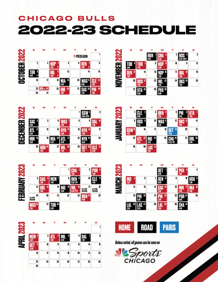 The 202223 Chicago Bulls Schedule Is Here! On Tap Sports Net