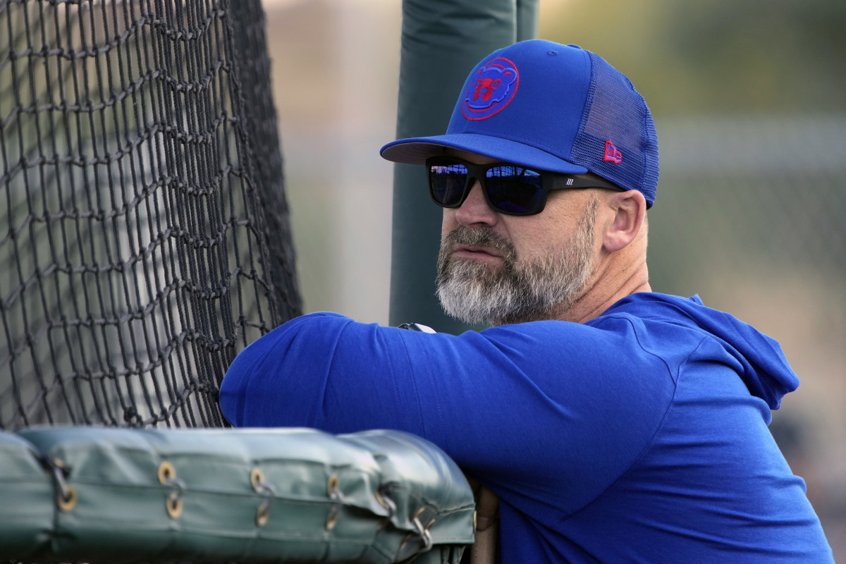 Batting practice and sunglasses at Cubs spring training