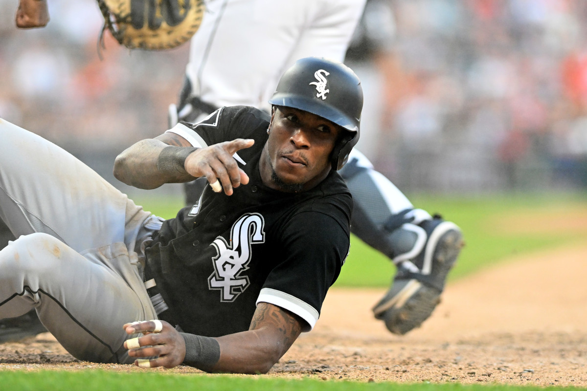 Tim Anderson of the Chicago White Sox looks on against the Detroit