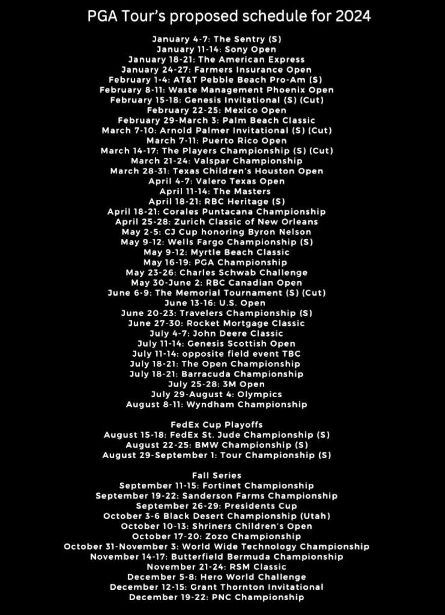 pga tour schedule 2024 dates