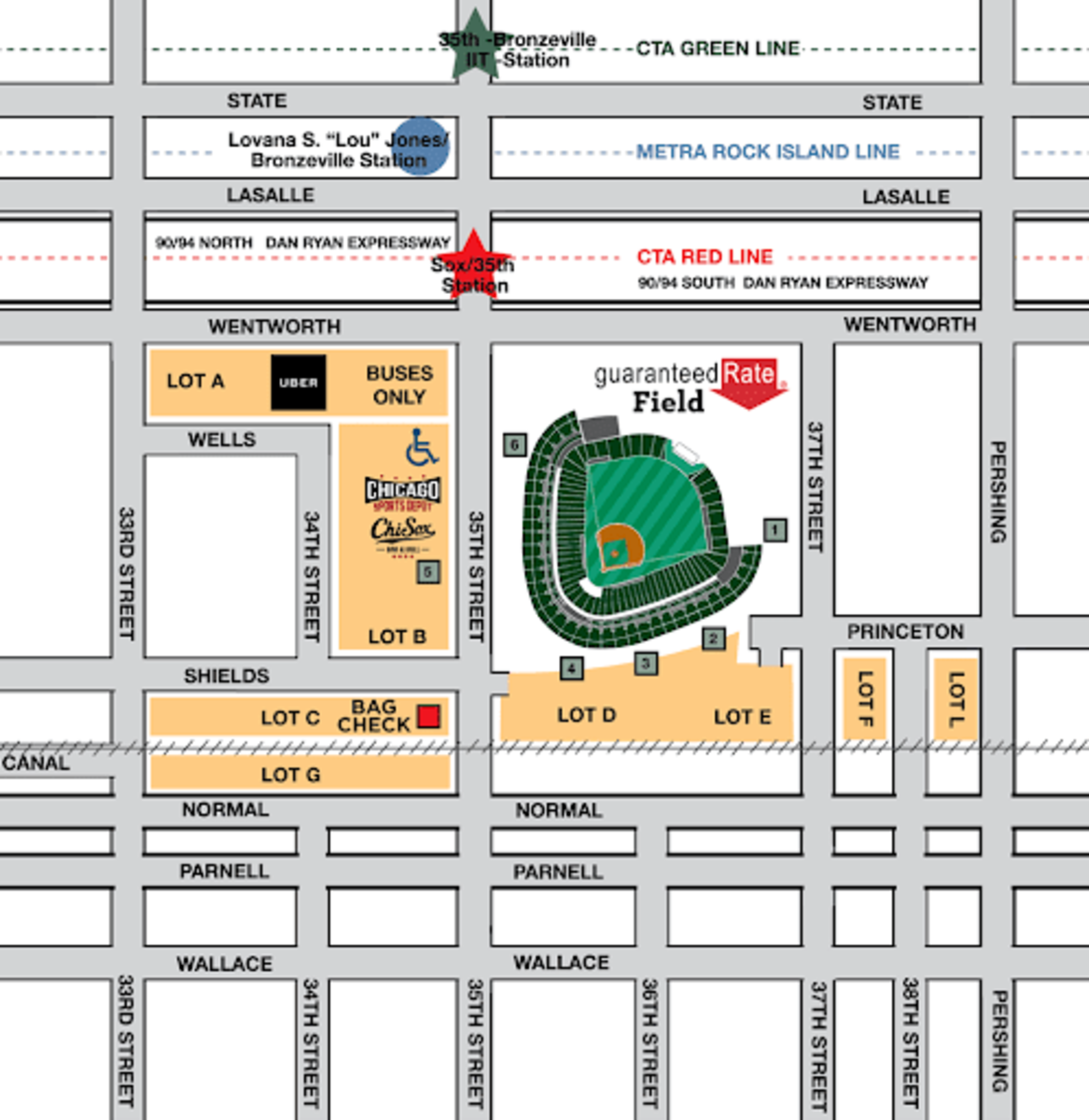 White Sox Parking Map
