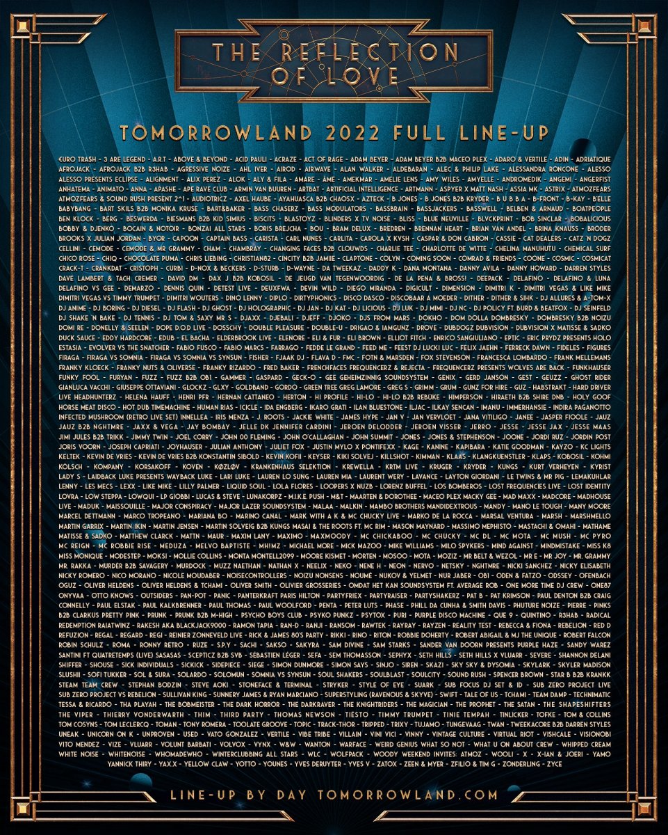Tomorrowland Releases Full 2022 Lineup For Massive 3-Weekend 