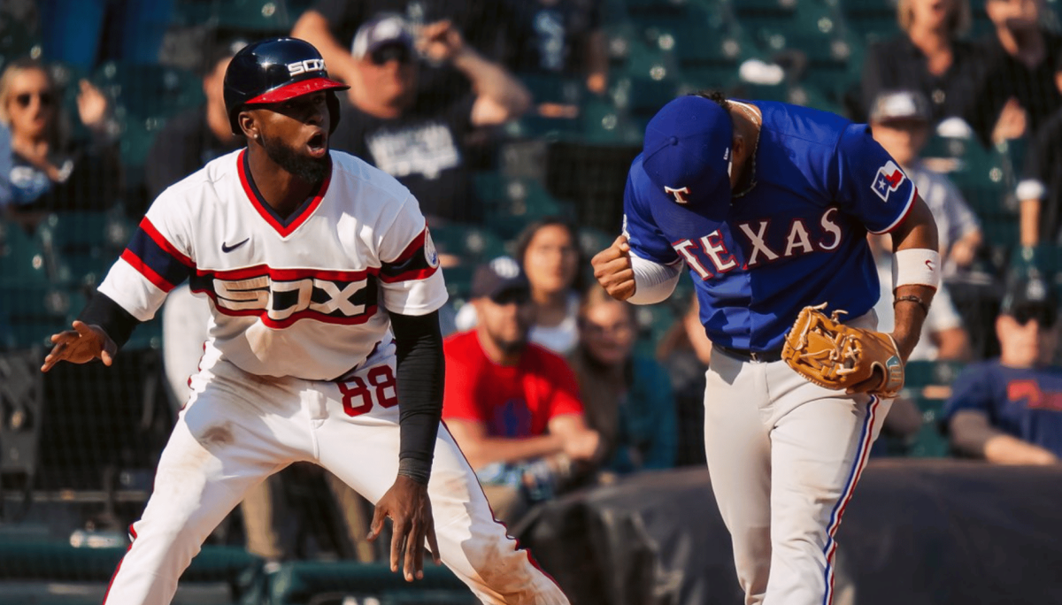 Luis Robert Tagged Out Chicago White Sox Texas Rangers