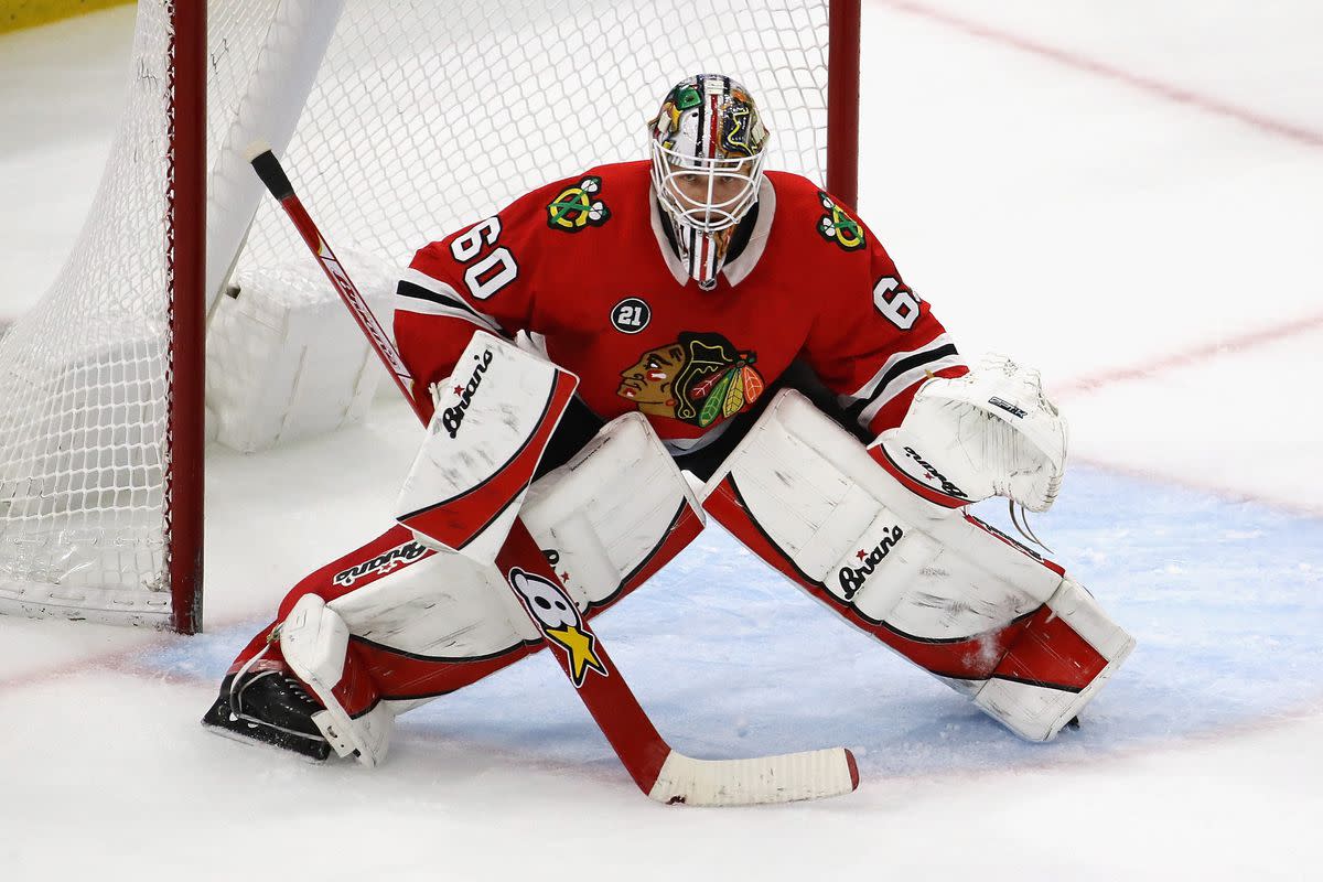 Collin Delia gets his first start for the Chicago Blackhawks