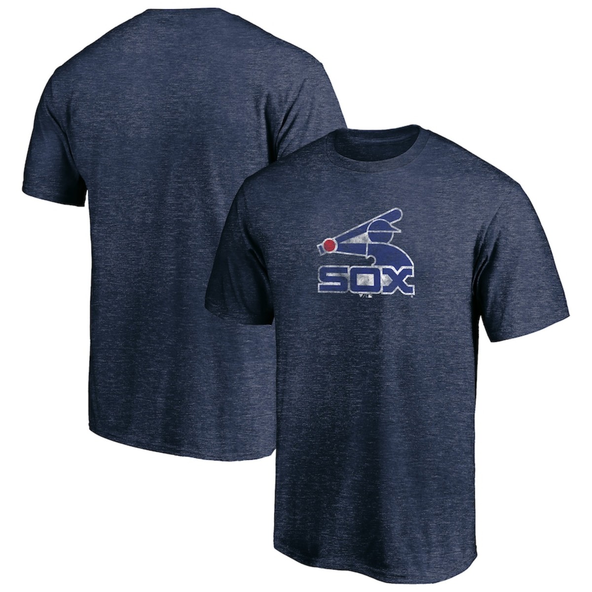 Chicago White Sox Fanatics Branded True Classics Throwback Logo Tri-Blend T-Shirt - Navy