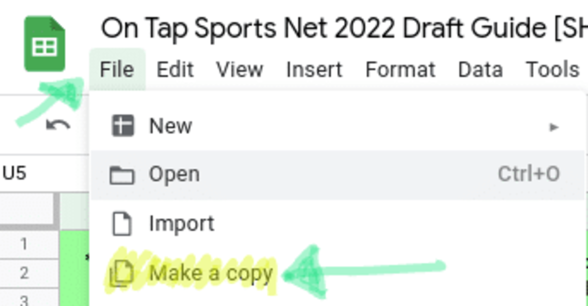 Ensure that you make a copy of the NFL Draft Guide before doing anything else.