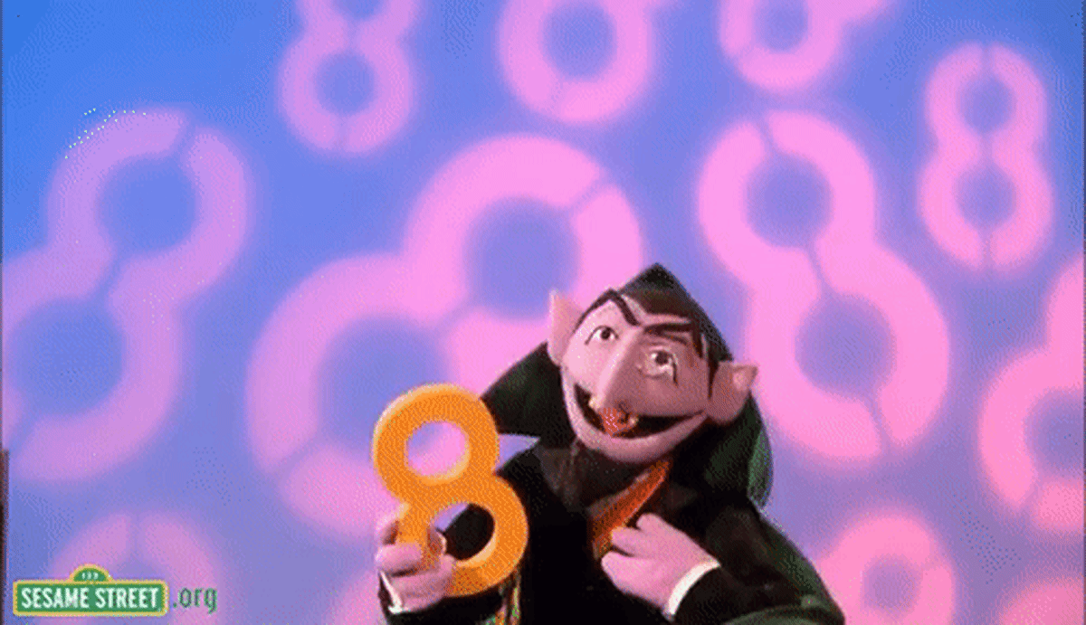 Image result for the count eight gif
