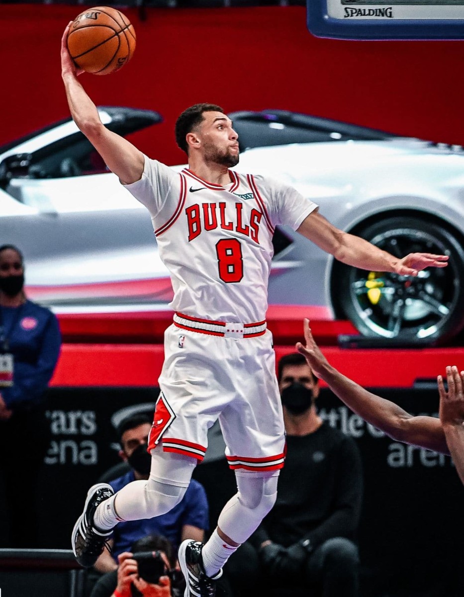 Zach LaVine led the Bulls with 30 points in Sunday's win over the Pistons.Photo: Chicago Bulls/Twitter