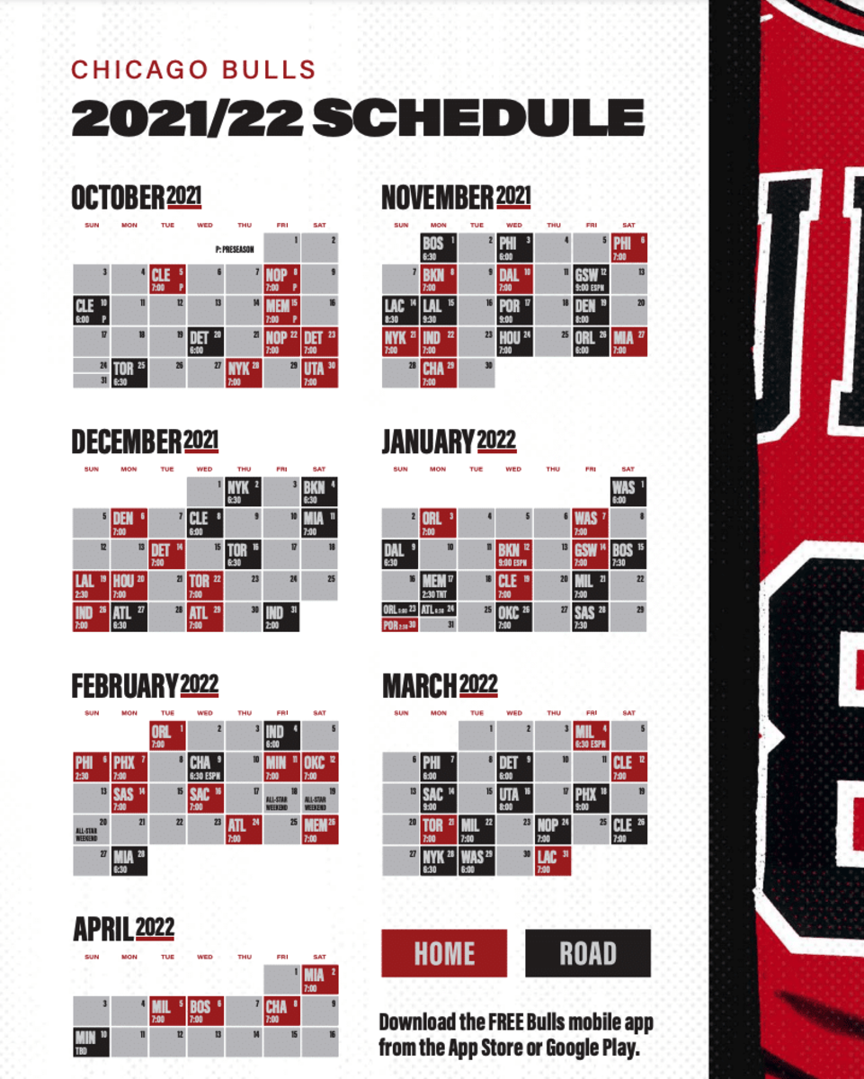 Chicago Bulls 2021 2022 Schedule