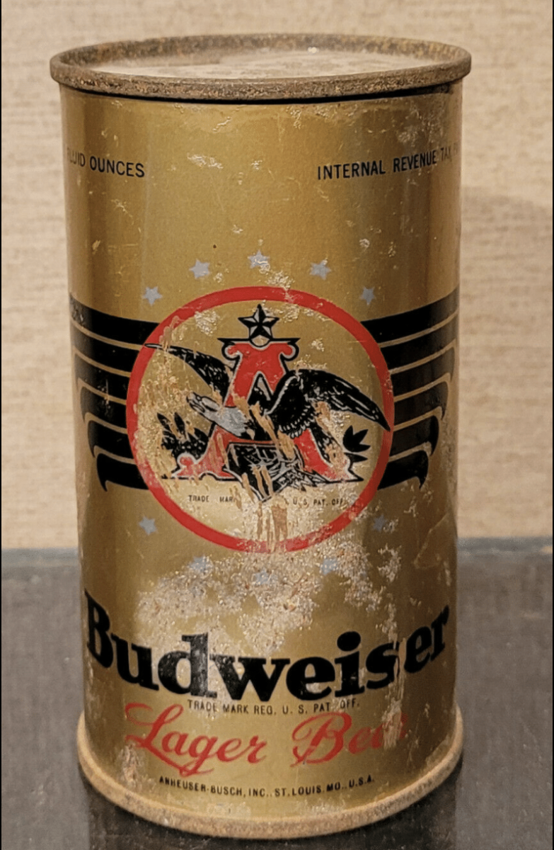 Original Budweiser can used in the 1940s.